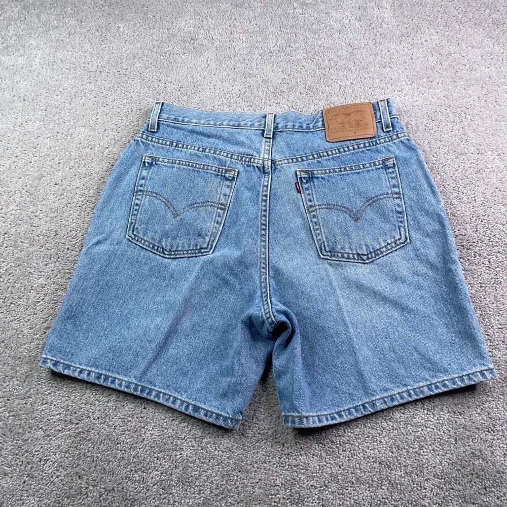 Vintage Levis Shorts Womens 14 Blue 950 Relaxed High Waist Mom Cotton Denim Y2K - Picture 2 of 11